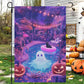 Halloween Boo Cat Flag House Flag, Tropical Spooktacular Yard Flag Spooky Season Gift For Ghost Lovers, Cat Lovers