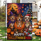 Funny Halloween Thanksgiving Christmas Pitbull Dog Garden & House Flag, Happy HalloThanksMas Yard Flag, 3 Seasons In 1 Flag Gift For Dog Lover