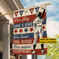 Personalized July 4th Softball American Garden Flag House Flag, One Flag One Land One Heart One Hand One Nation Evermore USA Yard Flag Gift For Softball Lovers