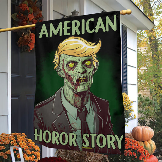 Funny Halloween Garden Flag & House Flag, President American Horor Story, Spooky Season Outdoor Decor, Yard Decor Gift