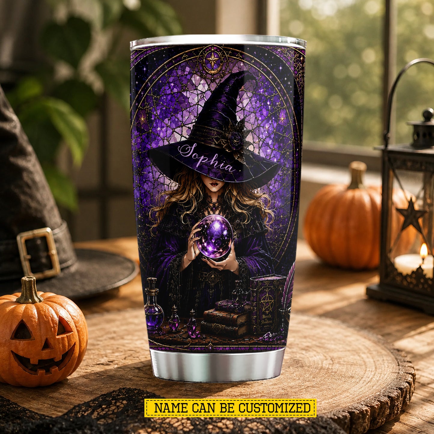 Personalized Halloween Gothic Witch Tumbler, Ought Never To Be Frightened In The Darkest Forest, Spooky Season Stainless Steel Tumbler, Travel Mug Tumblers Gift For Witch Lover
