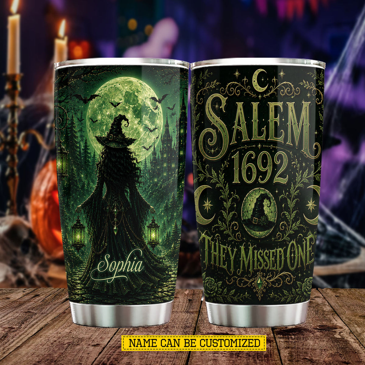 Personalized Halloween Salem 1692 Witch Tumbler, They Missed One, Spooky Season Stainless Steel Tumbler, Travel Mug Tumblers Gift For Witch Lover