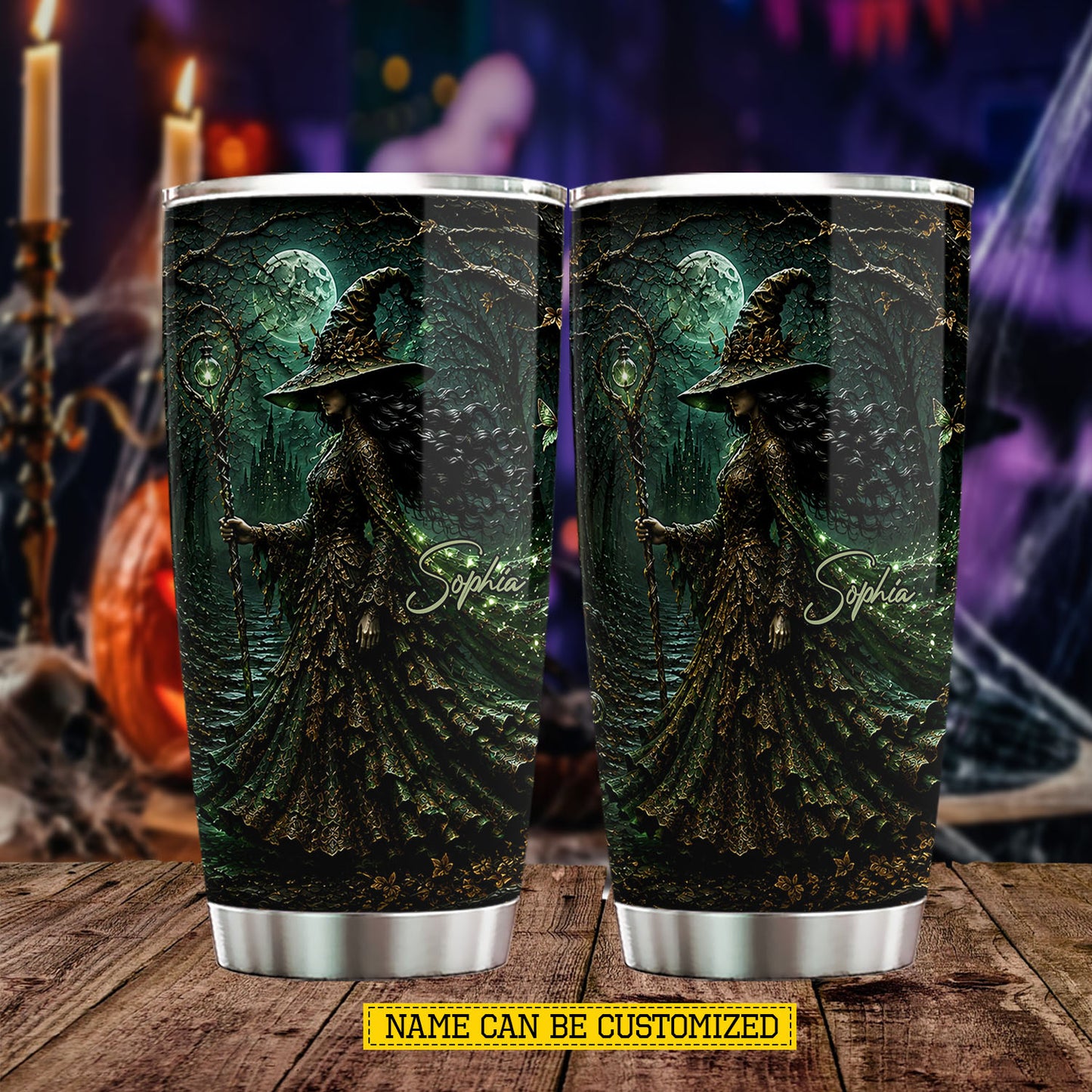 Personalized Halloween Witch Tumbler, Keeper Of The Midnight Forest, Spooky Season Stainless Steel Tumbler, Travel Mug Tumblers Gift For Witch Lover