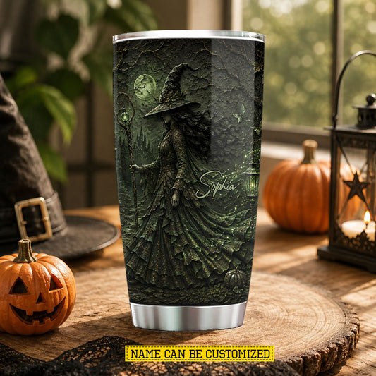 Personalized Halloween Witch Tumbler, Keeper Of The Midnight Forest, Spooky Season Stainless Steel Tumbler, Travel Mug Tumblers Gift For Witch Lover