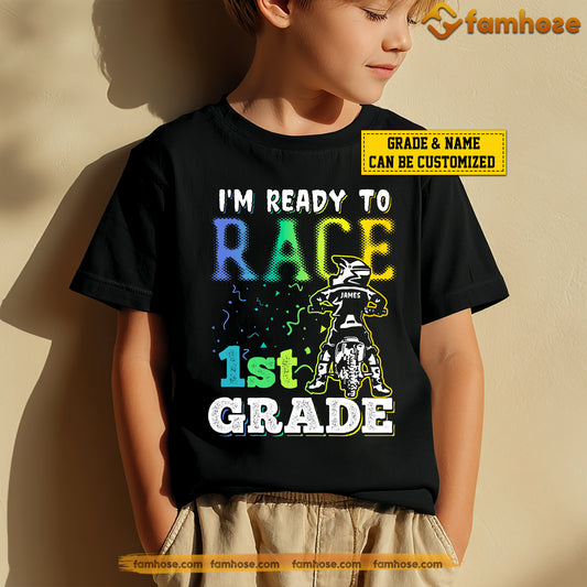 Funny Personalized Back To School Motocross Kid T-shirt, I'm Ready To Race Tees Gift For Dirt Bike Lovers
