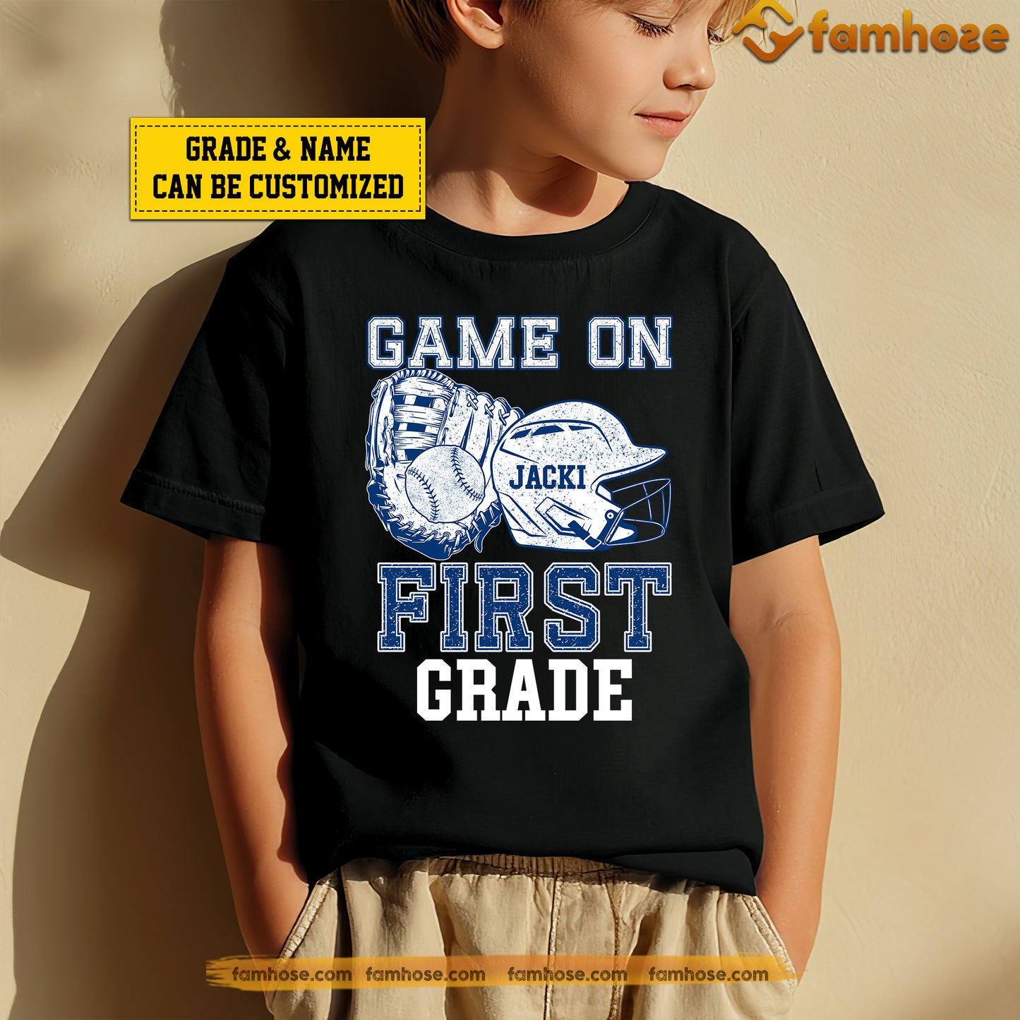 Funny Personalized Back To School Baseball Boy Kid T-shirt, Game On Sport Tees Gift For Baseball Lovers