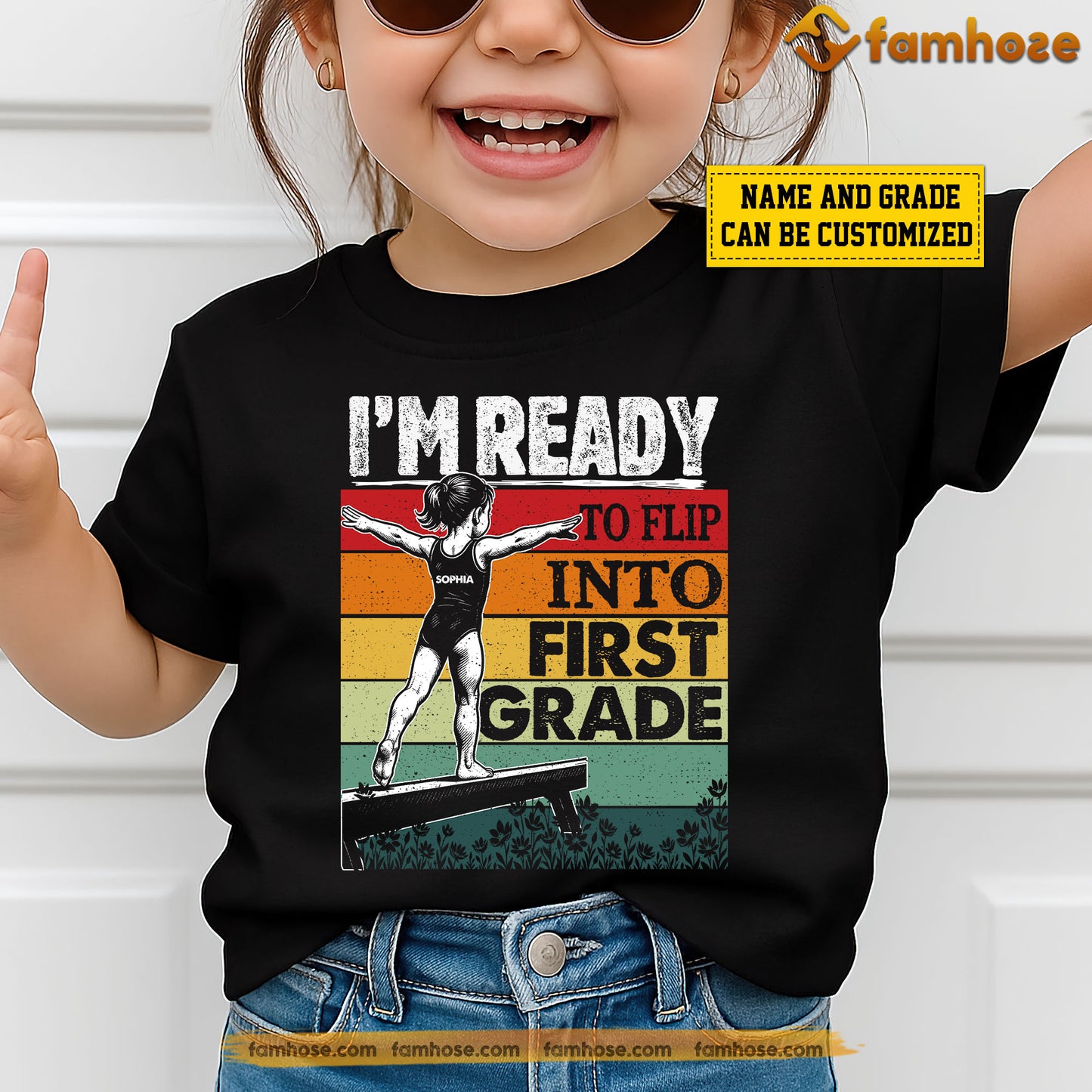 Funny Personalized Back To School Gymnastic Kid T-shirt, I'm Ready To Flip Into Tees Gift For Gymnastics Lovers