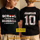Personalized School Baseball Kid Two-sided T-shirt, School Is Important Tees Gift For Baseball Lover