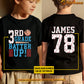 Personalized School Baseball Kid Two-sided T-shirt, Batter Up Sport Tees Gift For Baseball Lovers