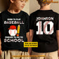 Personalized School Baseball Kid Two-sided T-shirt, Born To Play Baseball Sport Tees Gift For Baseball Lovers