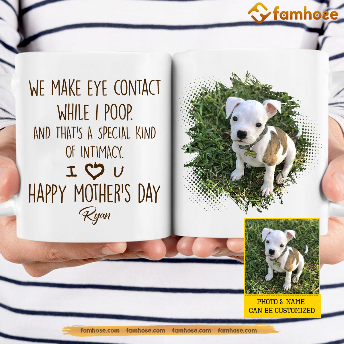 Funny Personalized Dog Mom Mug Gift, We Make Eye Contact Mug Mother's Day Gift For Dog Lovers