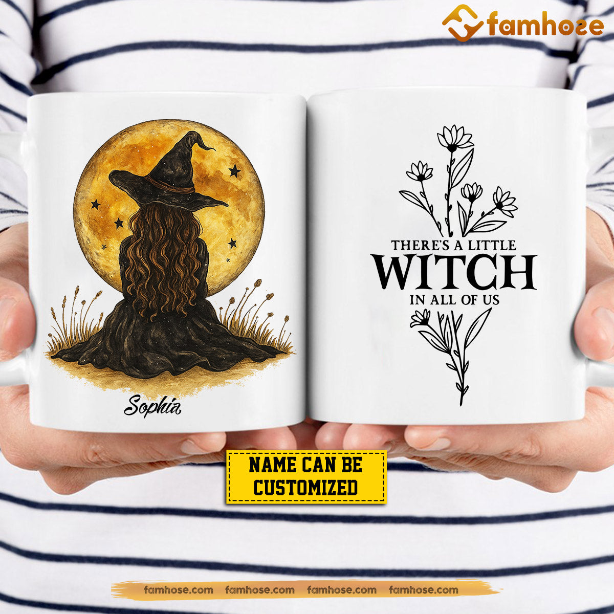 Personalized Halloween Witch Mug, There's A Little Witch In All Of Us Spooky Season Gift For Witch Lovers