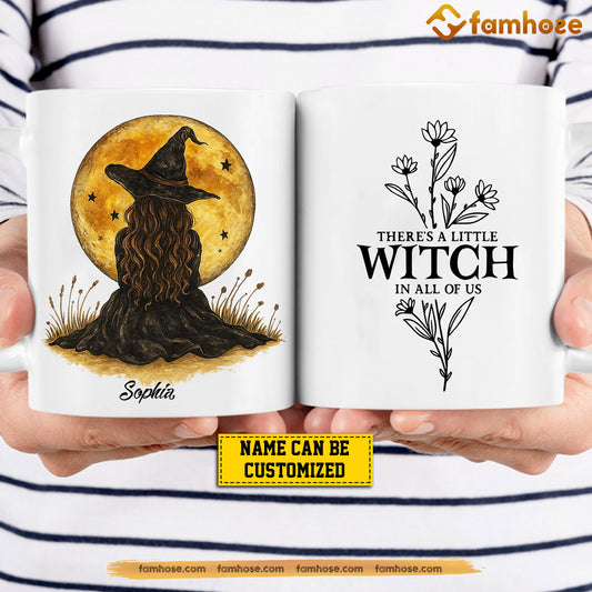Personalized Halloween Witch Mug, There's A Little Witch In All Of Us Spooky Season Gift For Witch Lovers