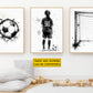 Personalized Set Of 3 Soccer Girl Canvas Painting, Dream Big Play Hard Sport Wall Art Decor, Poster Gift For Soccer Lovers