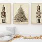Set Of 3 Nutcrackers & Christmas Tree, Christmas Canvas Painting, Xmas Wall Art Decor - Christmas Poster Gift