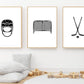 Set Of 3 Hockey Tools Canvas Painting, Hockey Wall Art Decor, Poster Gift For Hockey Lovers