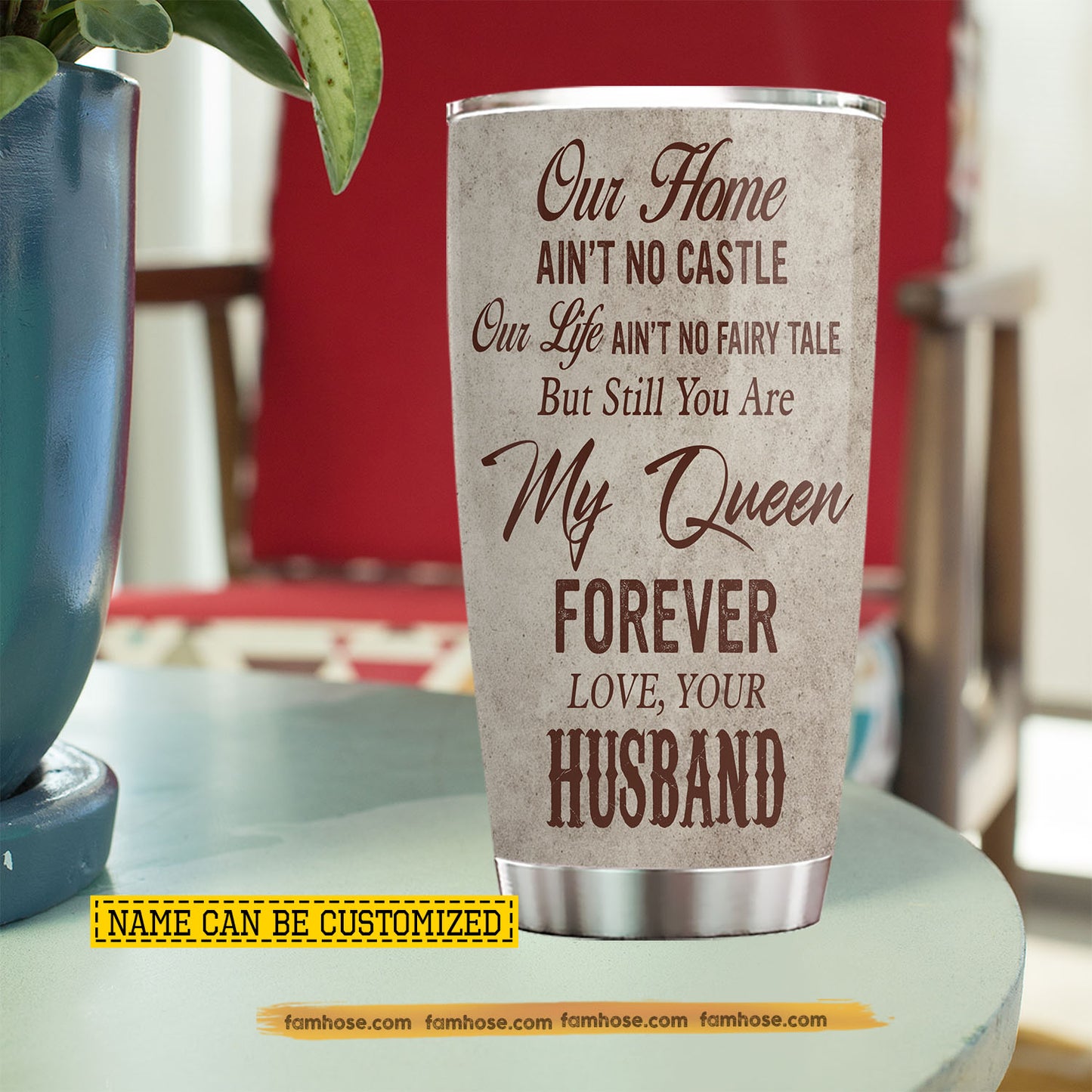 Personalized Cowboy Cowgirl Love Couple Tumbler, To My Wife Stainless Steel Tumbler, Valentine Tumbler Gifts For Cowgirl Wife From Cowboy Husband