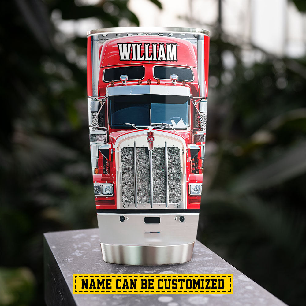 Personalized Trucker Stainless Steel Tumbler, Tumbler Gifts For Truck Drivers