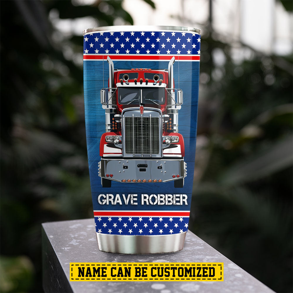 Personalized Trucker Stainless Steel Tumbler, Funny Quotes Tumbler Gifts For Truck Drivers