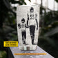 Personalized Football Dad Son Tumbler, Behind Every Football Player Sports Stainless Steel Tumbler, Travel Mug Tumblers Father's Day Gift For Football Lovers