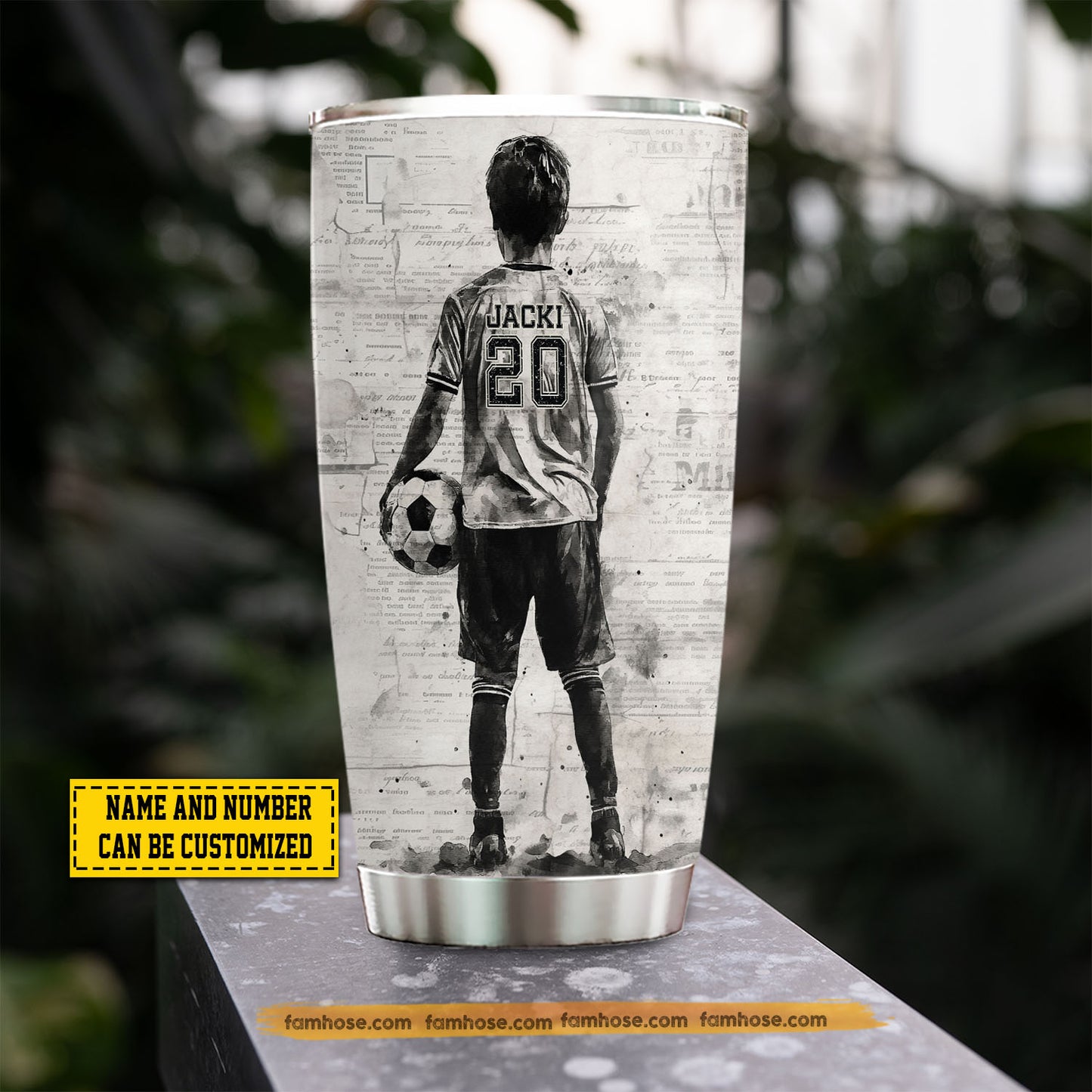 Funny Personalized Back To School Soccer Kid Tumbler, Born To Play Soccer Sports Stainless Steel Tumbler Gift For Soccer Lovers
