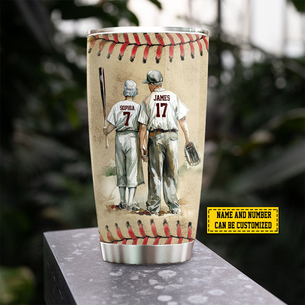 Couple Baseball Tumbler, I Want To Hold Your Hand, Romantic Stainless Steel Tumbler, Gift For Baseball Lovers, Baseball Players