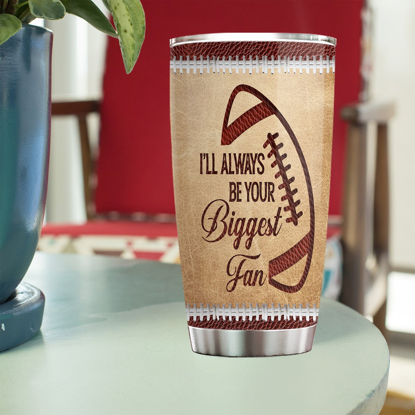 Personalized Football Couple Tumbler, To Me You're Always A Winner Sport Stainless Steel Tumbler, Travel Mug Tumblers Valentine's Day Gift For Football-Loving Couple