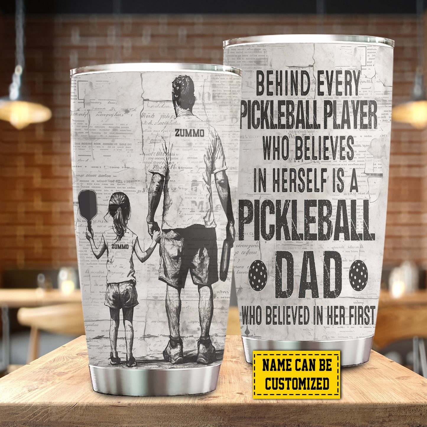 Personalized Pickleball Girl Tumbler, A Pickleball Dad Sports Stainless Steel Tumbler, Travel Mug Tumblers Gift For Pickleball Lovers