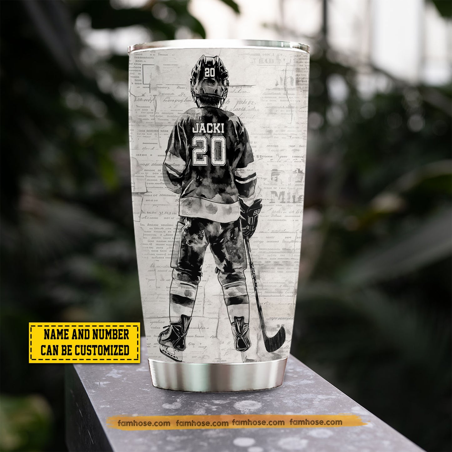 Personalized Back To School Hockey Kid Tumbler, Born To Play Hockey Sports Stainless Steel Tumbler Gift For Hockey Lovers