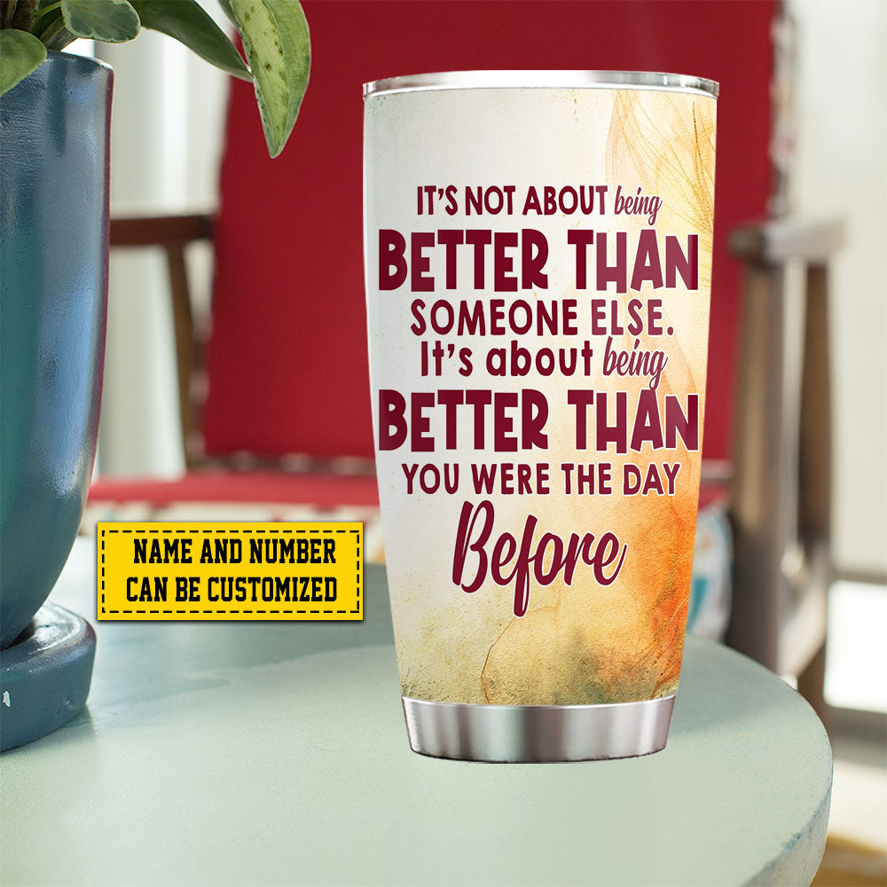 Personalized Soccer Girl Tumbler, Being Better Than You Were The Day Before, Stainless Steel Tumbler, Gift For Soccer Lovers, Soccer Girl Players