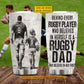 Personalized Rugby Dad Daughter Tumbler, Behind Every Rugby Player Sports Stainless Steel Tumbler, Travel Mug Tumblers Father's Day Gift For Rugby Lover
