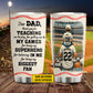 Motivational Quotes Personalized Baseball Tumbler, Dear Dad Thank You For All, Stainless Steel Tumbler, Gift For Dad From Son