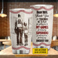 Personalized Softball Dad Daughter Tumbler, Dear Dad Thank You For Teaching Me Stainless Steel Tumbler, Father's Day Gift For Softball Lovers