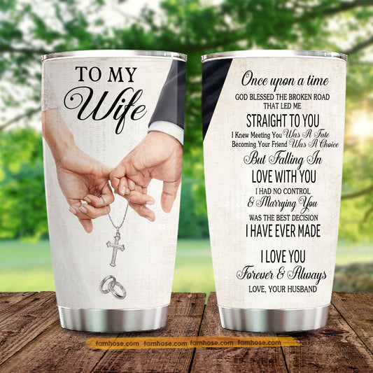 To My Wife Tumbler, Christian Love Stainless Steel Tumbler, Valentine Tumbler Gifts For Wife