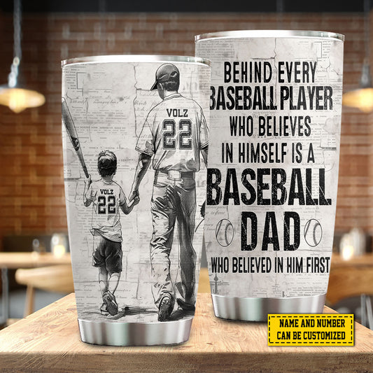 Personalized Baseball Stainless Steel Tumbler, Baseball Life Lessons, Sport Travel Mug Tumblers Gift For Dad From Son