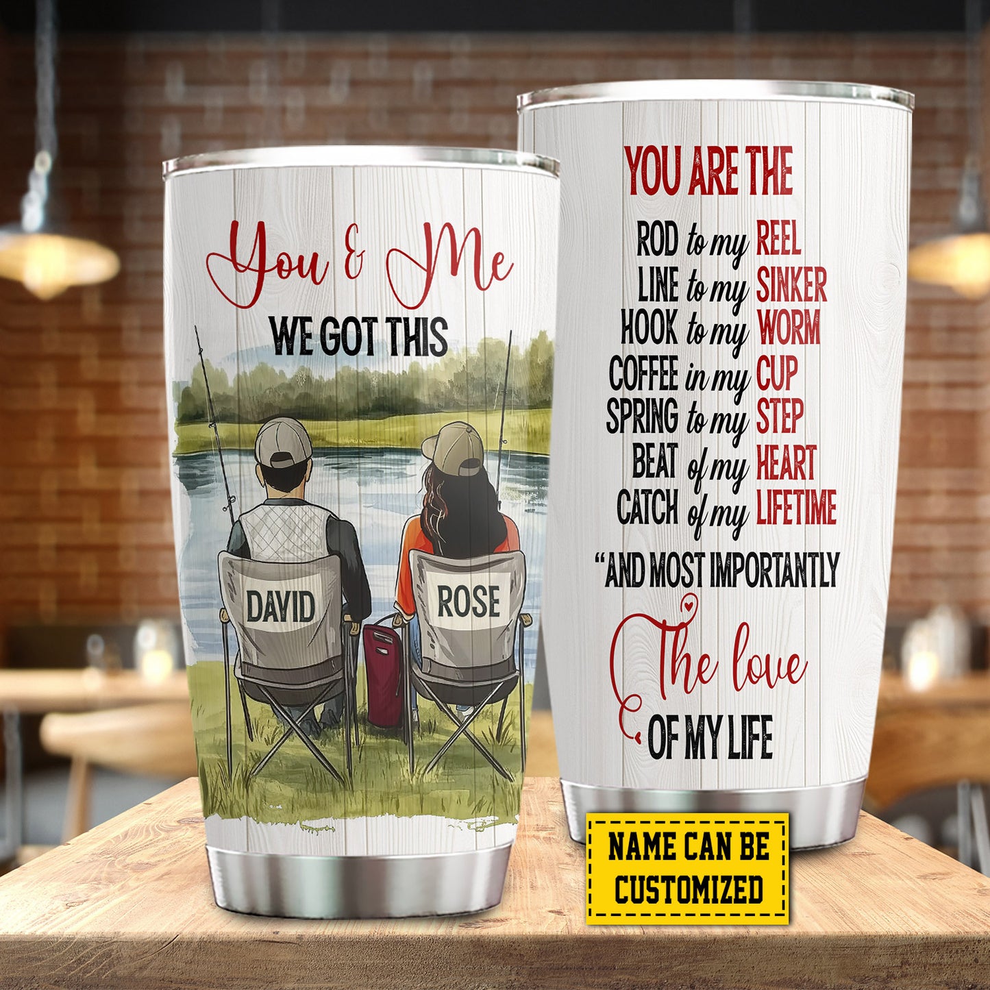 Personalized Fishing Couple Tumbler, You Are The Love Of My Life Stainless Steel Tumbler, Travel Mug Tumblers Valentine's Day Gift For Fishing-Loving Couple