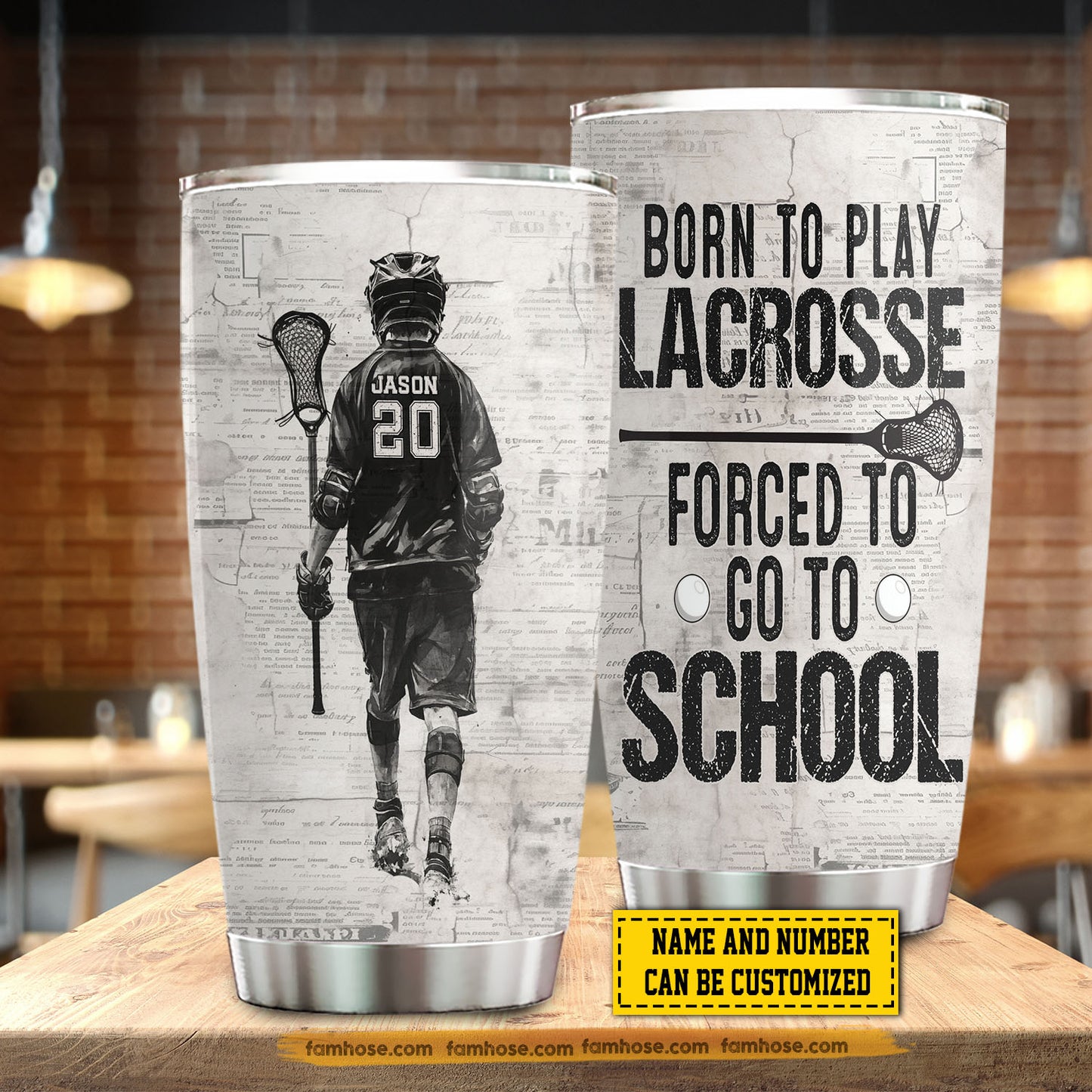 Funny Personalized Back To School Lacrosse Kid Tumbler, Born To Play Lacrosse Sports Stainless Steel Tumbler Gift For Lacrosse Lovers
