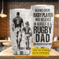 Personalized Rugby Dad Daughter Tumbler, Behind Every Rugby Player Sports Stainless Steel Tumbler, Travel Mug Tumblers Father's Day Gift For Rugby Lover