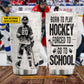 Personalized Back To School Hockey Kid Tumbler, Born To Play Hockey Sports Stainless Steel Tumbler Gift For Hockey Lovers
