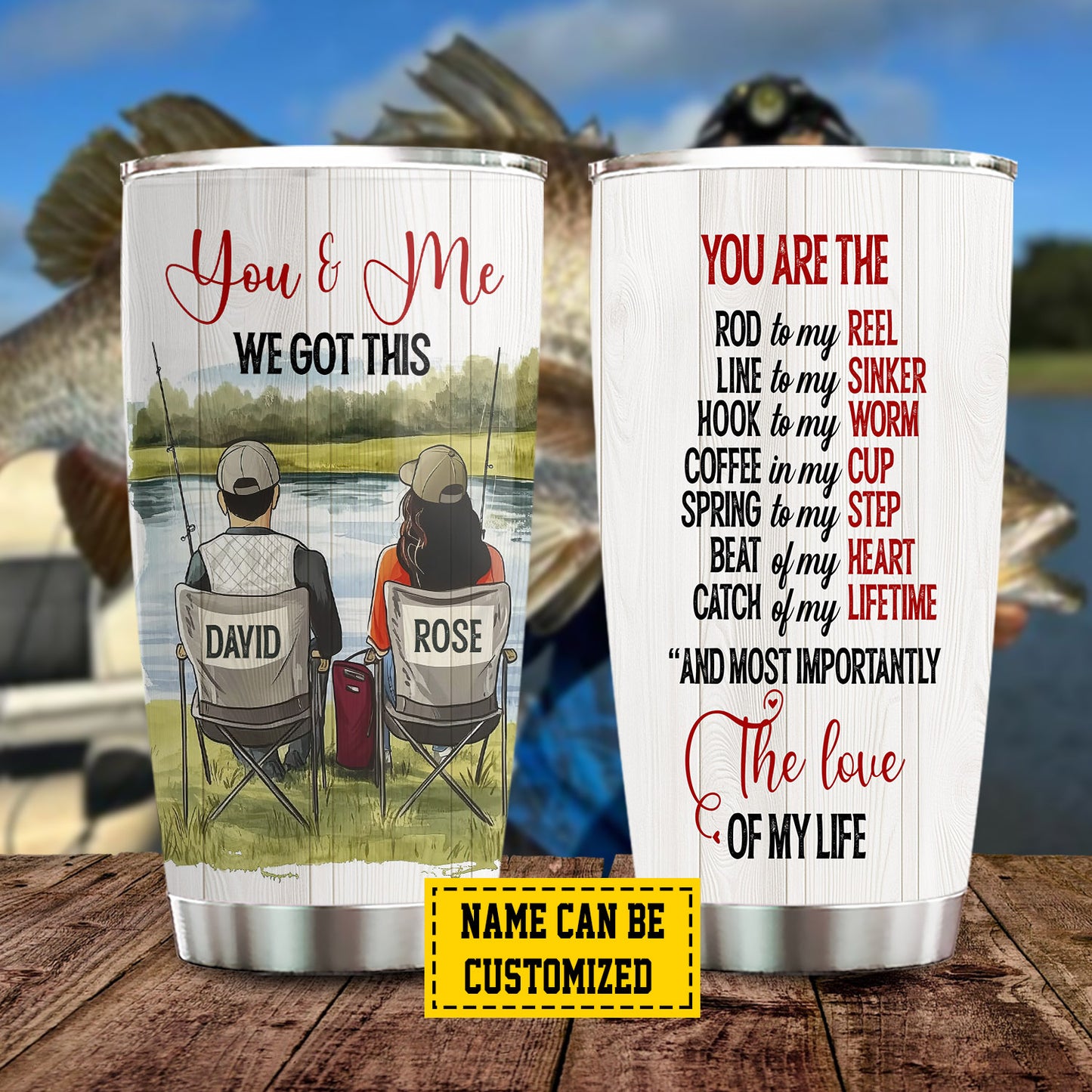 Personalized Fishing Couple Tumbler, You Are The Love Of My Life Stainless Steel Tumbler, Travel Mug Tumblers Valentine's Day Gift For Fishing-Loving Couple