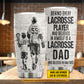 Personalized Lacrosse Dad Son Tumbler, Behind Every Lacrosse Player Sports Stainless Steel Tumbler, Travel Mug Tumblers Father's Day Gift For Lacrosse Lovers
