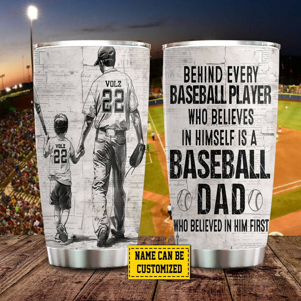 Personalized Baseball Stainless Steel Tumbler, Baseball Life Lessons, Sport Travel Mug Tumblers Gift For Dad From Son