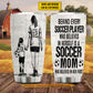 Personalized Soccer Mom Daughter Tumbler, Behind Every Soccer Player Sports Stainless Steel Tumbler, Travel Mug Tumblers Mother's Day Gift For Soccer Lovers