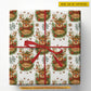 Cute Personalized Christmas Reindeer Wrapping Paper, Cute Reindeer Smiles Wrapping Paper Rolls Xmas Gift