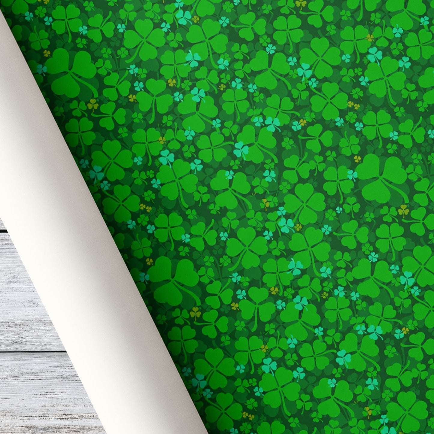 Four-Leaf Clover Wrapping Paper, Lucky Everywhere You Look Wrapping Paper Rolls, St Patrick's Day Gift Wrap For Irish Lover