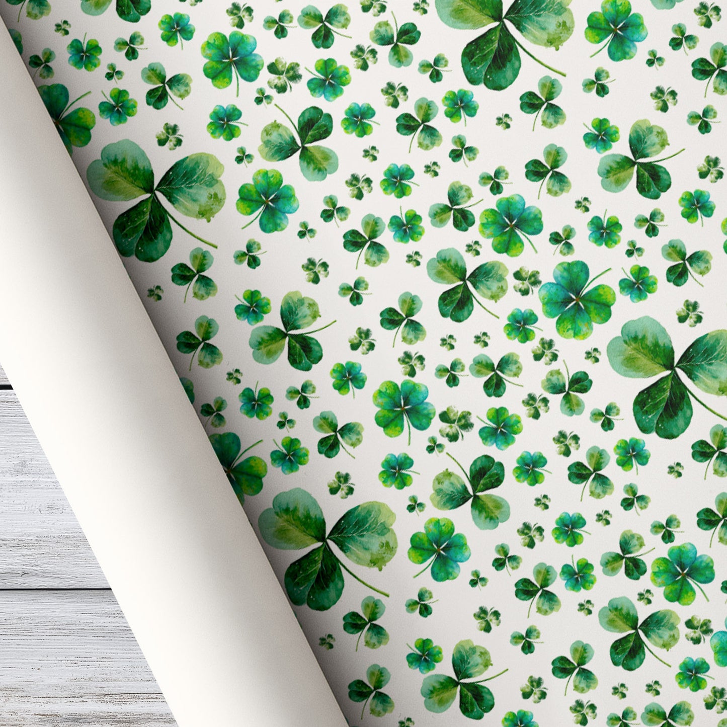 Shamrock Wrapping Paper, Lucky Greens, Ready To Gift Wrapping Paper Rolls, St Patrick's Day Gift Wrap For Irish Lover