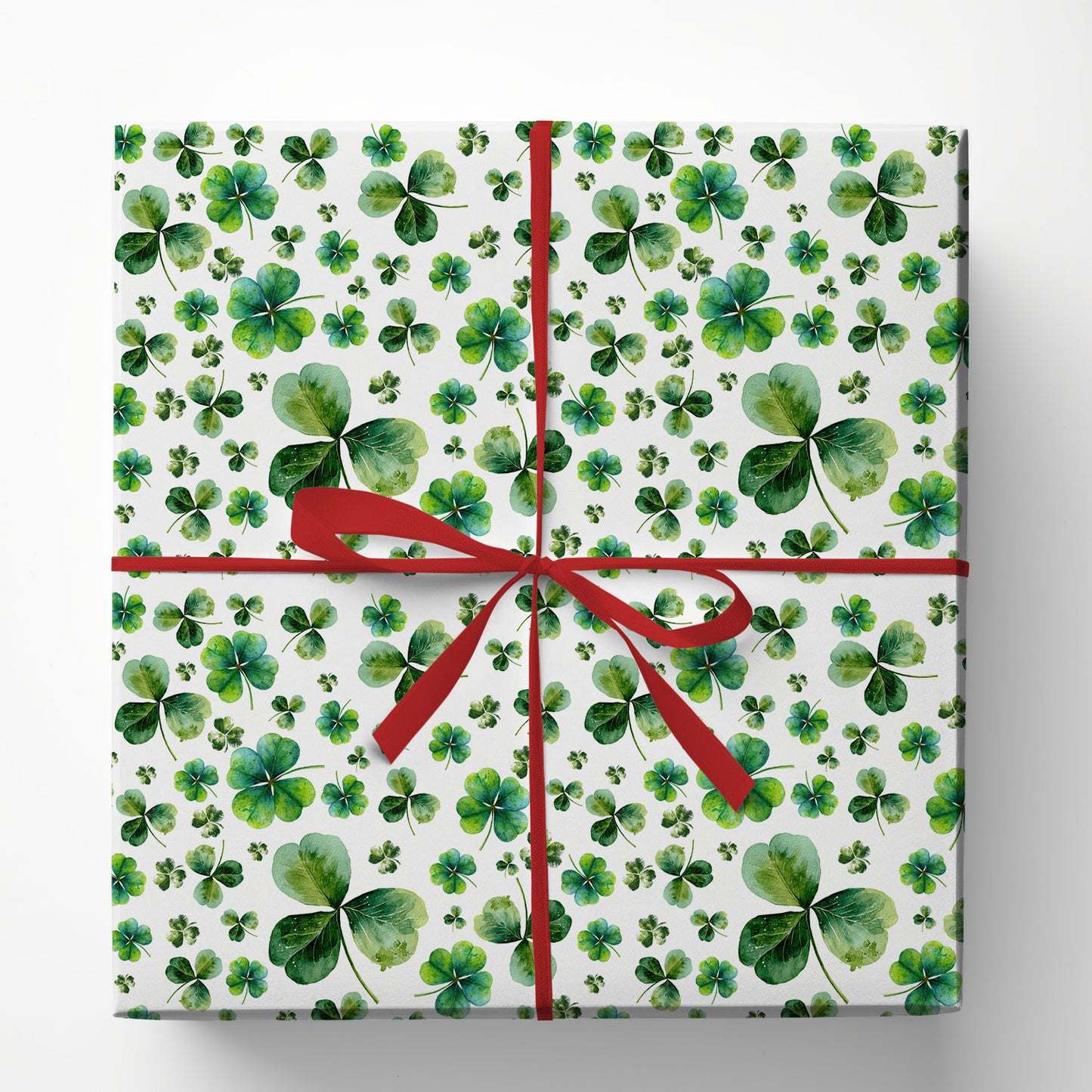 Shamrock Wrapping Paper, Lucky Greens, Ready To Gift Wrapping Paper Rolls, St Patrick's Day Gift Wrap For Irish Lover