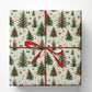 Vintage Christmas Tree Wrapping Paper, Classic Red And Green Evergreen Trees Wrapping Paper Rolls, Xmas Gift Wrap