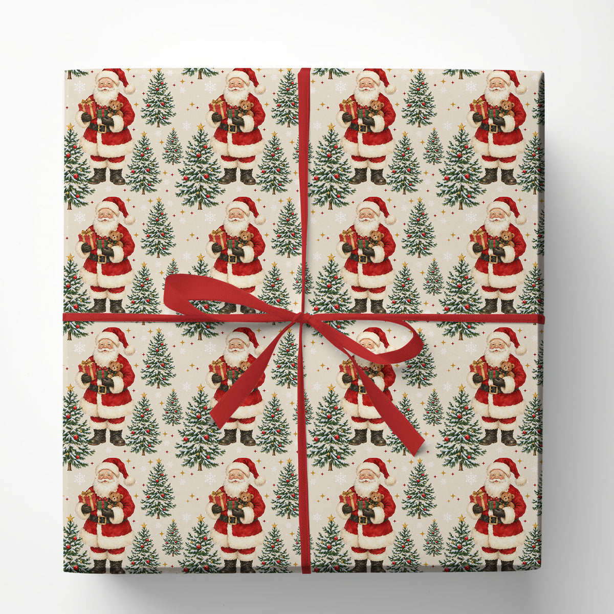 Vintage Christmas Wrapping Paper, Santa's Little Christmas Surprise Wrapping Paper Rolls, Xmas Gift Wrap