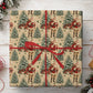 Vintage Santa Claus Wrapping Paper, Retro Christmas Tree Pattern Wrapping Paper Rolls, Xmas Gift Wrap
